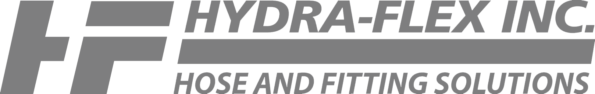Hydra-Flex Inc. Hose and Fitting Solutions Logo in Gray
